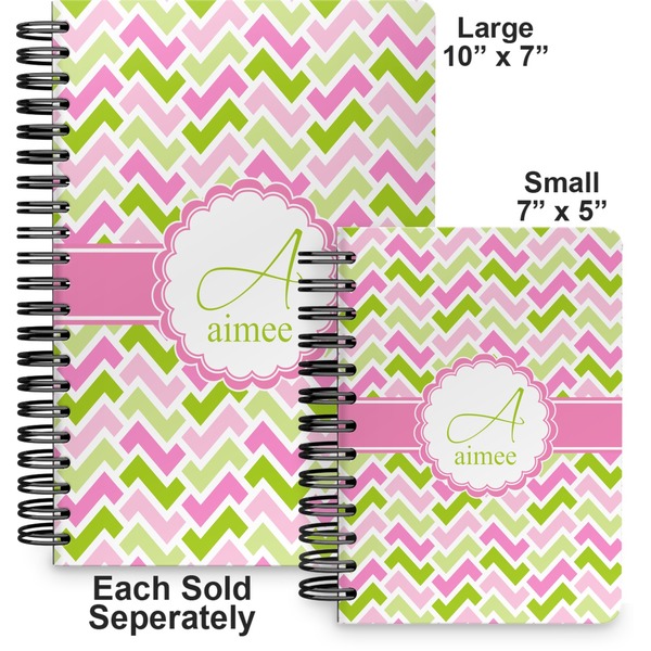 Pink & Green Geometric Spiral Journal - Comparison