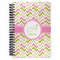Pink & Green Geometric Spiral Notebook - 7x10 w/ Name and Initial