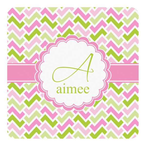 Custom Pink & Green Geometric Square Decal - Medium (Personalized)