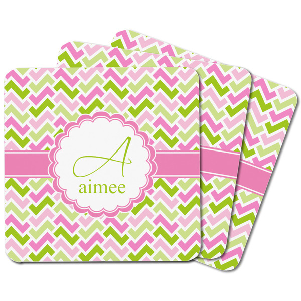 Pink & Green Geometric Square Fridge Magnet - MAIN