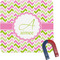 Pink & Green Geometric Square Fridge Magnet (Personalized)