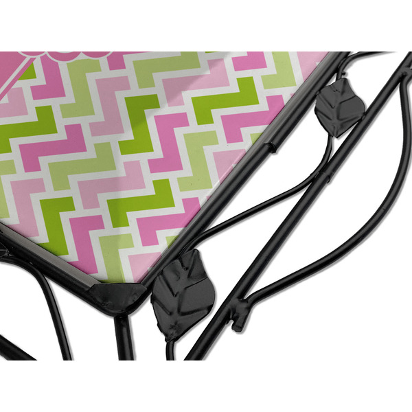 Pink & Green Geometric Square Trivet - Detail