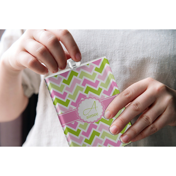 Pink & Green Geometric Stainless Steel Flask - LIFESTYLE 1