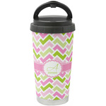 Pink & Green Geometric Stainless Steel Coffee Tumbler (Personalized)
