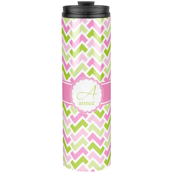 Pink & Green Geometric Stainless Steel Tumbler 20 Oz - Front