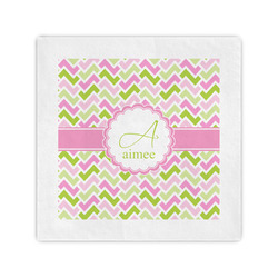 Pink & Green Geometric Cocktail Napkins (Personalized)