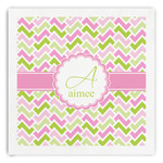 Pink & Green Geometric Paper Dinner Napkins (Personalized)