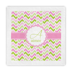 Pink & Green Geometric Decorative Paper Napkins (Personalized)