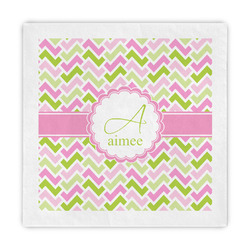 Pink & Green Geometric Decorative Paper Napkins (Personalized)