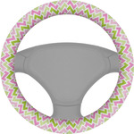 Pink & Green Geometric Steering Wheel Cover (Personalized)