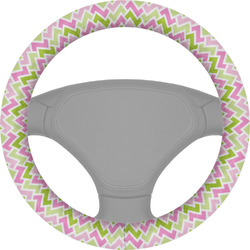 Pink & Green Geometric Steering Wheel Cover