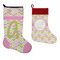 Pink & Green Geometric Stockings - Side by Side compare
