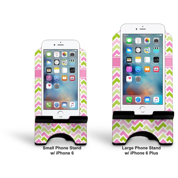 Pink & Green Geometric Stylized Phone Stand - Comparison