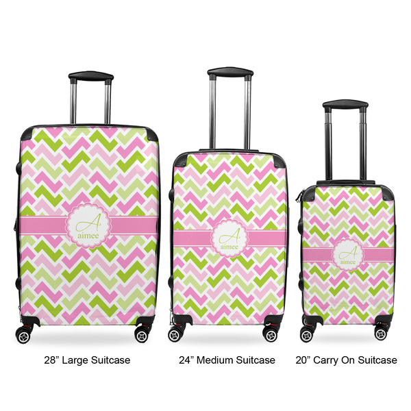 Pink & Green Geometric Suitcase Set 1 - APPROVAL