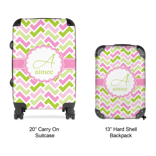 Pink & Green Geometric Suitcase Set 4 - APPROVAL