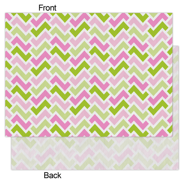 Pink & Green Geometric Tissue Paper - Heavyweight - Large - Front & Back