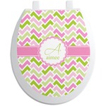 Pink & Green Geometric Toilet Seat Decal (Personalized)
