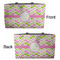 Pink & Green Geometric Tote w/Black Handles - Front & Back Views