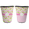 Pink & Green Geometric Trash Can Black - Front and Back - Apvl