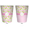 Pink & Green Geometric Trash Can White - Front and Back - Apvl