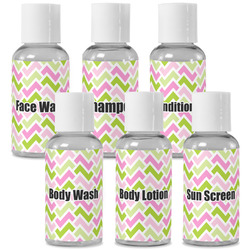 Pink & Green Geometric Travel Bottles (Personalized)