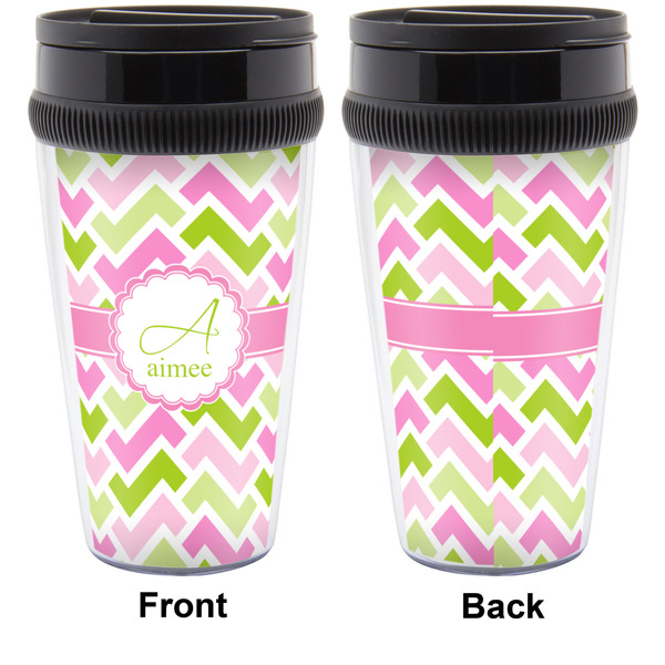 Pink & Green Geometric Travel Mug Approval (Personalized)