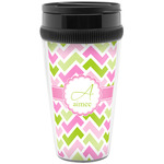 Pink & Green Geometric Acrylic Travel Mug without Handle (Personalized)