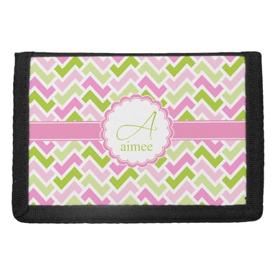 Pink & Green Geometric Trifold Wallet (Personalized)