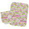 Pink & Green Geometric Two Rectangle Burp Cloths - Open & Folded
