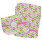 Pink & Green Geometric Burp Cloths - Fleece - Set of 2 w/ Name and Initial