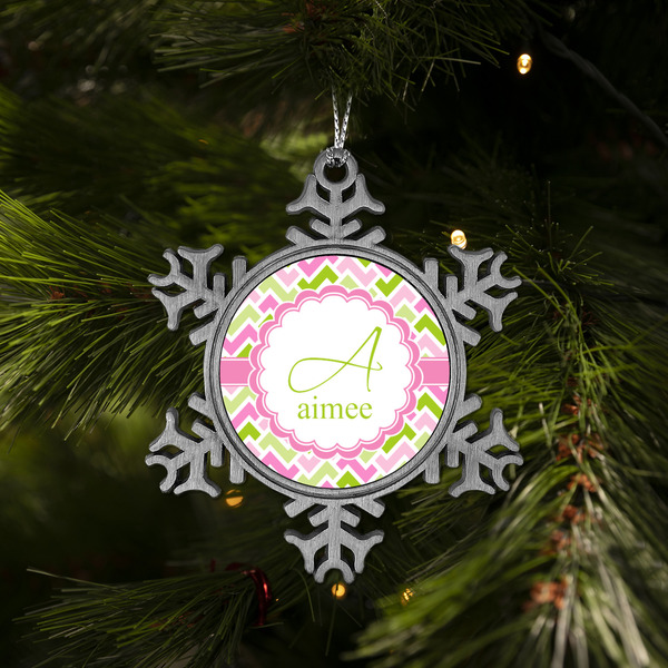 Pink & Green Geometric Vintage Snowflake - (LIFESTYLE)