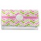 Pink & Green Geometric Vinyl Check Book Cover - Front