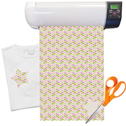 Pink & Green Geometric Heat Transfer Vinyl Sheet (12"x18")