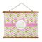 Pink & Green Geometric Wall Hanging Tapestry - Landscape - MAIN
