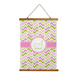 Pink & Green Geometric Wall Hanging Tapestry - Tall (Personalized)