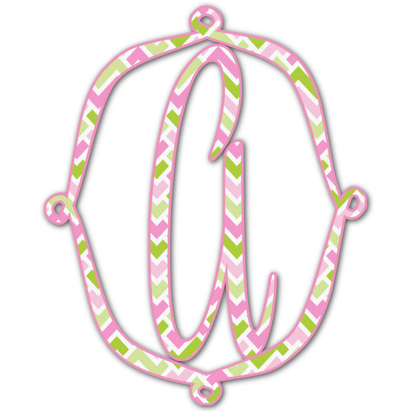 Custom Pink & Green Geometric Monogram Decal - Medium (Personalized)