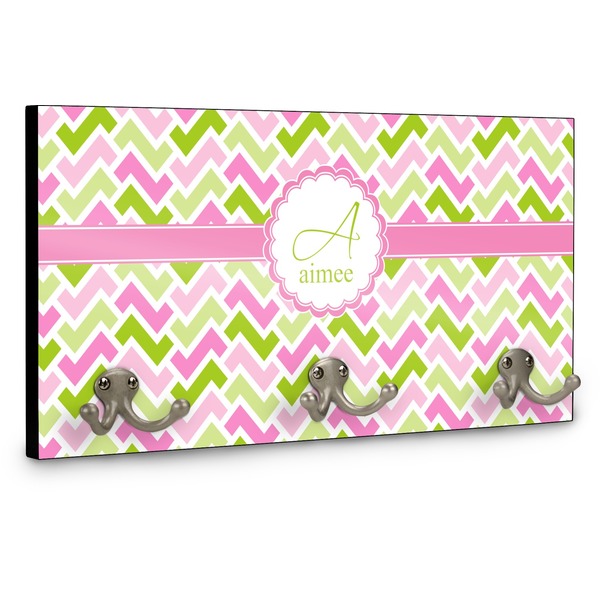 Pink & Green Geometric Coat Hanger Main