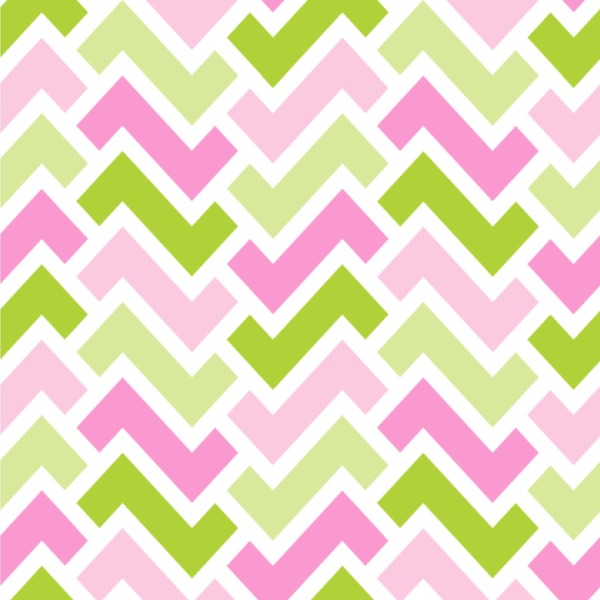 Custom Pink & Green Geometric Wallpaper & Surface Covering (Water Activated 24"x 24" Sample)