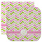 Pink & Green Geometric Washcloth / Face Towels