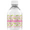 Pink & Green Geometric Water Bottle Label - Back View