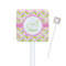 Pink & Green Geometric Square Plastic Stir Sticks (Personalized)