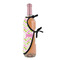Pink & Green Geometric Wine Bottle Apron - DETAIL WITH CLIP ON NECK