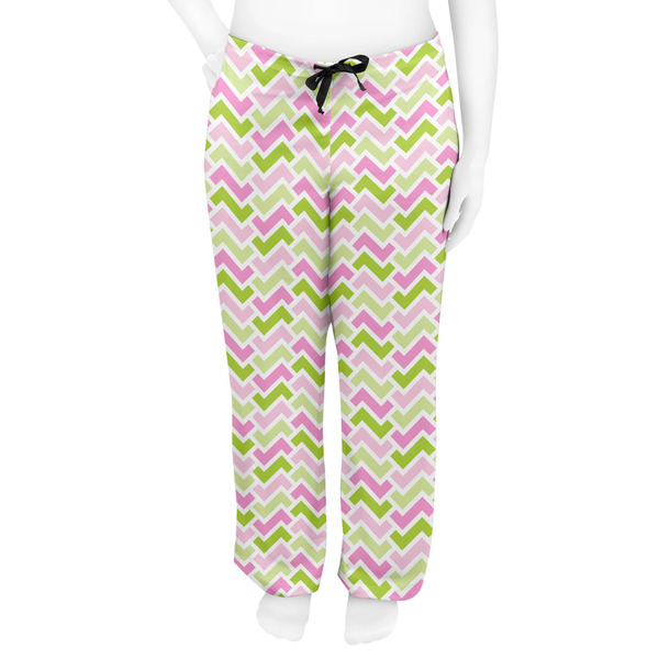 Pink & Green Geometric Women's Pj on model - Front