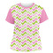 Pink & Green Geometric Womens Crew Neck T Shirt - Main