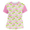Pink & Green Geometric Women's Crew T-Shirt - 2X Large
