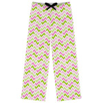 Pink & Green Geometric Womens Pajama Pants - L