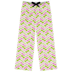 Pink & Green Geometric Womens Pajama Pants - XS