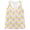 Pink & Green Geometric Womens Racerback Tank Top - X Large