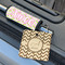 Pink & Green Geometric Wood Luggage Tags - Square - Lifestyle