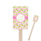 Pink & Green Geometric Wooden 6.25" Stir Stick - Rectangular - Closeup